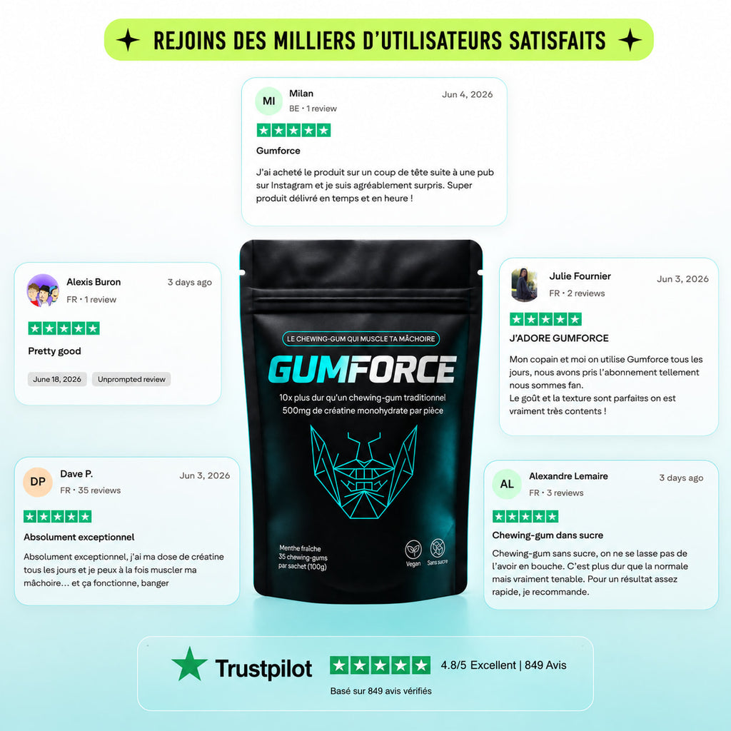 GUMFORCE - Le chewing-gum qui muscle ta mâchoire